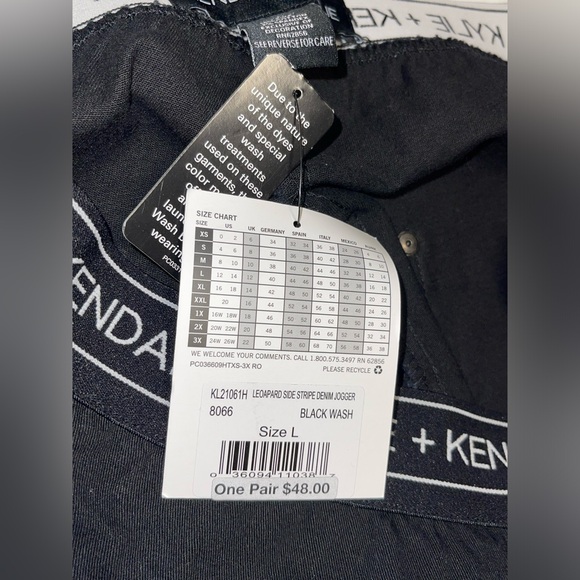 KENDALL+KYLIE JOGGER PANTS BLACK WOMEN RELAXED FIT MID-RISE LOGO WAISTBAND LARGE - Picture 6 of 8